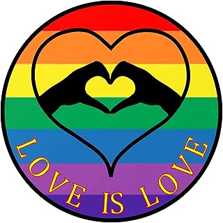 彩虹旗爱就是爱保险杠贴纸 - *骄傲月 lgbt 心形圈高级乙烯基贴纸 7.